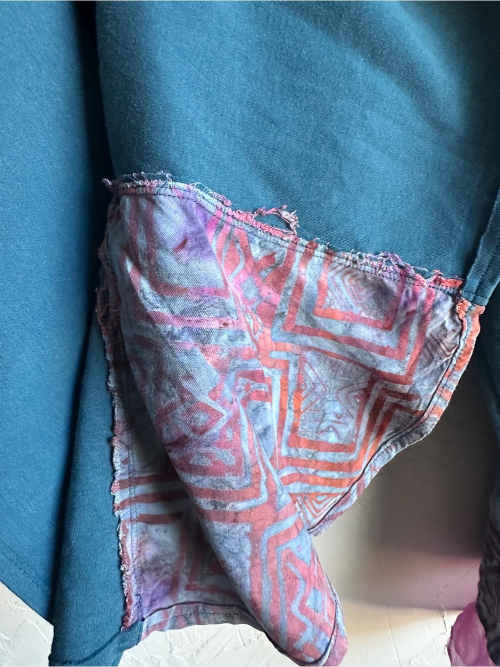 Teal Purple Fairy Grunge Boho Layered Bell Ruffle Sleeve Top Whimsigoth Sz L - Picture 11 of 12